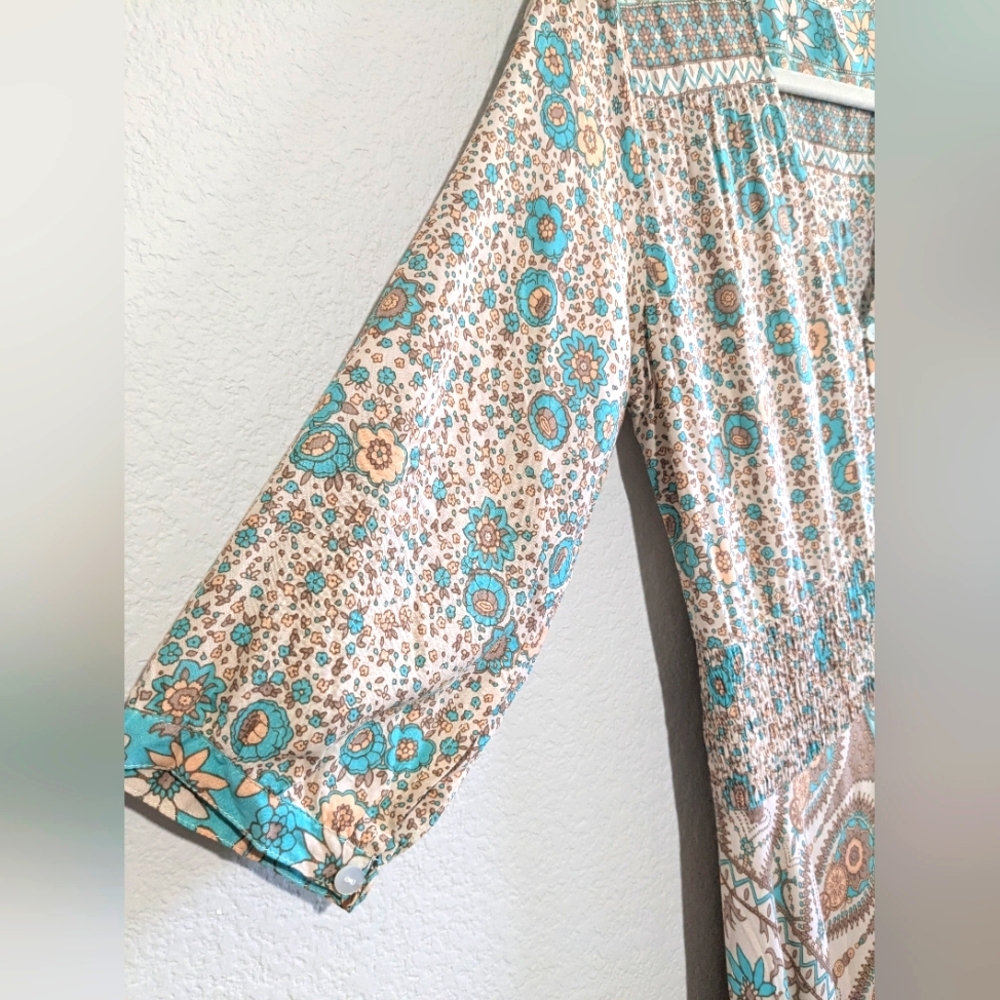 Spell Boho Blossom Gown Maxi Dress Sage Medium Original - Picture 9 of 15